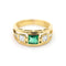 Bague Bague bandeau en or jaune avec émeraude 0,7 ct et diamants 0,80 ct 58 Facettes 22310