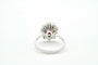 Bague 59 Bague - Rubis ovale du Mozambique 1,63 ct et diamants en or blanc 18 ct 58 Facettes 8409