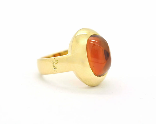 Bague 57 Pomellato - Bague vintage en or jaune 18 ct au quartz citrine 58 Facettes 9837