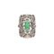 Bague Bague vintage en or 18 carats et argent avec émeraude et diamant 58 Facettes 16925