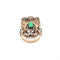 Bague Bague vintage en or 18 carats et argent avec émeraude et diamant 58 Facettes 16925