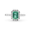 Bague 57 Bague en or blanc 18 ct avec émeraude 0,98 ct et diamants 58 Facettes 17923