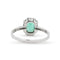 Bague 57 Bague en or blanc 18 ct avec émeraude 0,98 ct et diamants 58 Facettes 17923