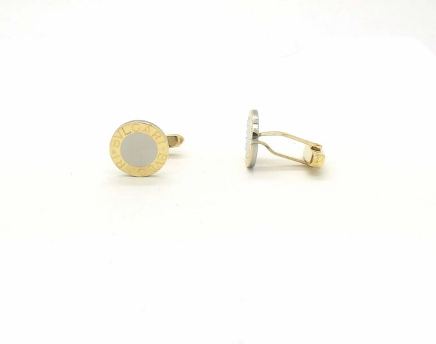 Boutons de manchette Bulgari - Boutons de manchette en or jaune 18 ct et acier 17 mm 58 Facettes 20996