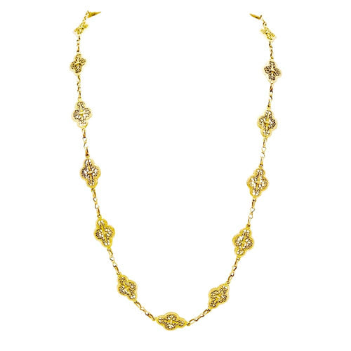 Collier Sautoir à motifs filigranés en or jaune 18 carats 58 Facettes 35258