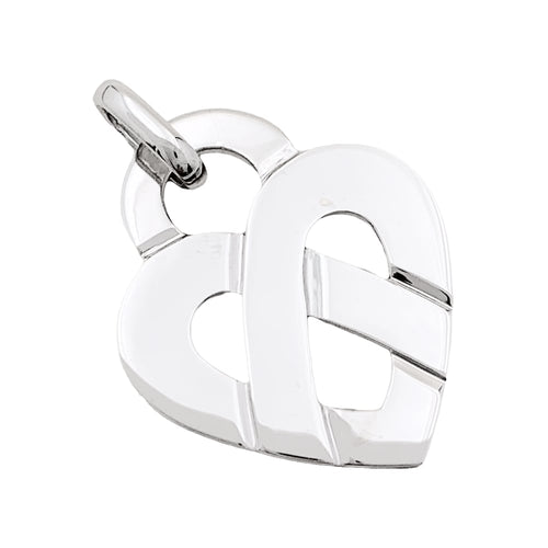 Pendentif Poiray Cœur Entrelacé - Pendentif grand modèle en or blanc 750 58 Facettes 35311