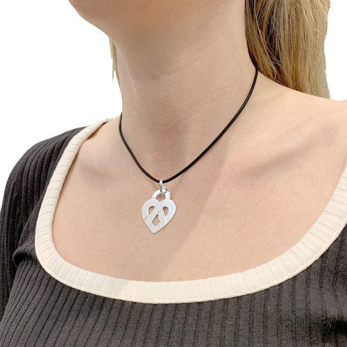 Pendentif Poiray Cœur Entrelacé - Pendentif grand modèle en or blanc 750 58 Facettes 35311