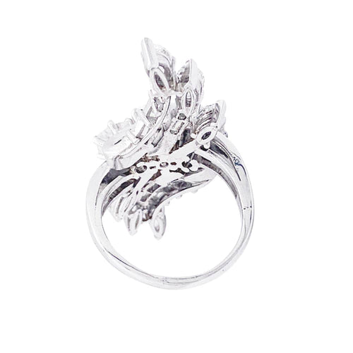 Bague 52 Bague ancienne en platine 950 sertie de diamants 58 Facettes 33752