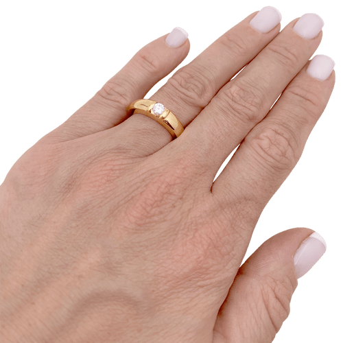 Bague 51 Chaumet Gioia - Bague jonc en or jaune et diamant 58 Facettes 34585