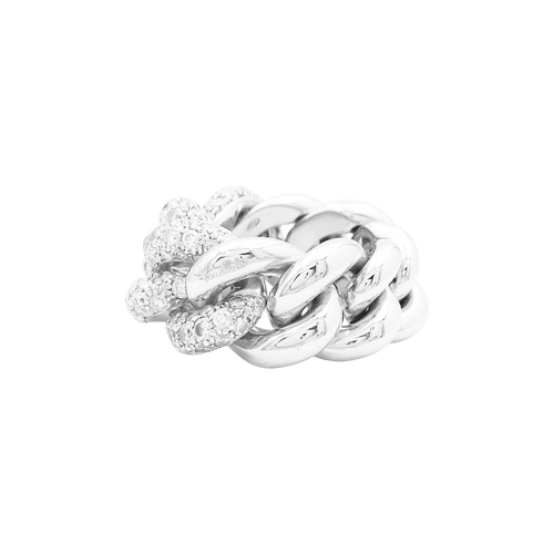 Bague 57 Pomellato Catene - Bague en or blanc et diamants 58 Facettes 34754