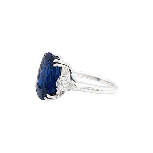 Bague 52 Harry Winston - Bague en platine sertie d’un saphir et diamants 58 Facettes 35065