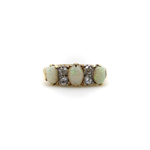 Bague Bague édouardienne trois pierres en or 18 carats, opales et diamants 58 Facettes A2006Z