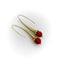 Boucles d'oreilles Italie - Boucles d’oreilles pendantes modernistes en or 14K avec perle en verre rouge 58 Facettes A20063