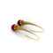 Boucles d'oreilles Italie - Boucles d’oreilles pendantes modernistes en or 14K avec perle en verre rouge 58 Facettes A20063