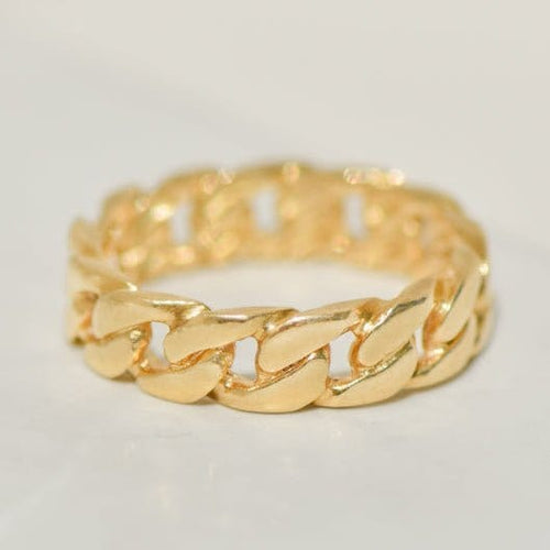 Bague 56 Bague alliance design chaîne gourmette en or jaune 18K 58 Facettes 3229-4