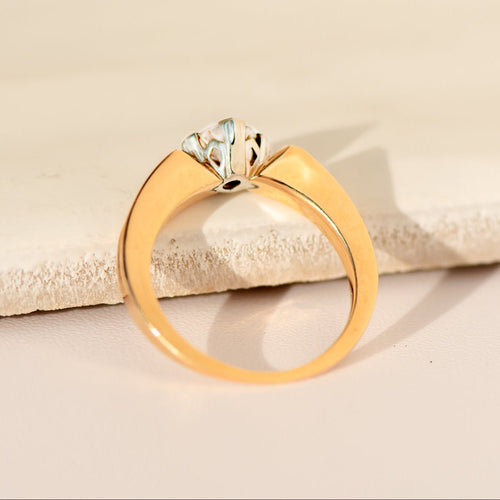 Bague 53 Bague solitaire - Bague de fiançailles en or jaune 750 avec diamant 0,47 ct 58 Facettes