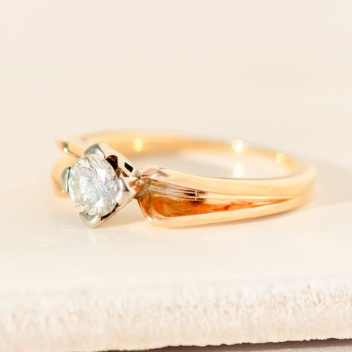 Bague 53 Bague solitaire - Bague de fiançailles en or jaune 750 avec diamant 0,47 ct 58 Facettes