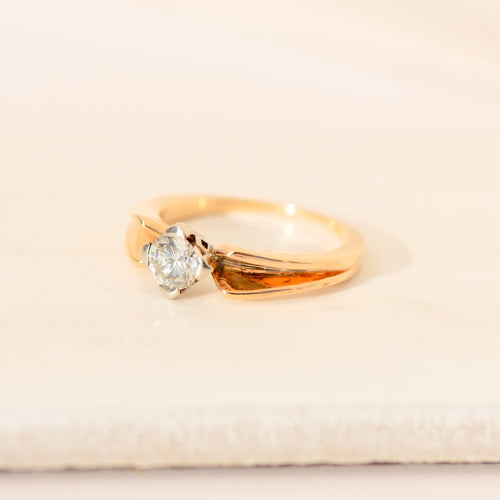 Bague 53 Bague solitaire - Bague de fiançailles en or jaune 750 avec diamant 0,47 ct 58 Facettes