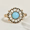 Bague 55 Bague Biedermeier - Bague en or jaune 14K avec turquoises et diamants 58 Facettes 3230-7