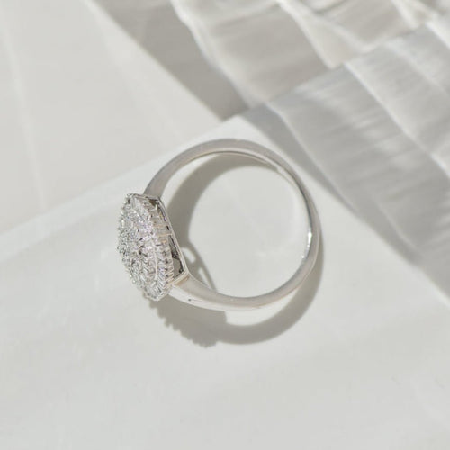Bague 60 Bague en or blanc 14 carats avec 85 diamants (1,70 ct) 58 Facettes 3230-2