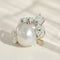 Bague 54 Bague en or blanc 14 carats avec perle des mers du Sud et diamants 58 Facettes 3229-16