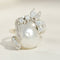 Bague 54 Bague en or blanc 14 carats avec perle des mers du Sud et diamants 58 Facettes 3229-16