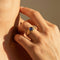 Bague 55.5 Bague antique en or jaune 14K avec saphir cabochon 58 Facettes 3229-8