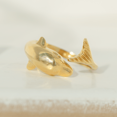 Bague 58 Bague dauphin vintage - 14 carats en or jaune et diamants 58 Facettes