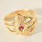 Bague 56 Bague serpent vintage en or jaune 14K avec rubis 58 Facettes 3229-9