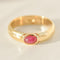 Bague 59 Bague vintage en or jaune 14K avec rubis cabochon 0,5 ct 58 Facettes 3229-7