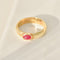 Bague 59 Bague vintage en or jaune 14K avec rubis cabochon 0,5 ct 58 Facettes 3229-7