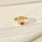 Bague 59 Bague vintage en or jaune 14K avec rubis cabochon 0,5 ct 58 Facettes 3229-7