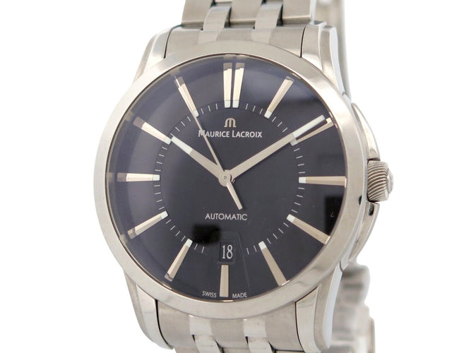 Montre Maurice Lacroix - Montre Pontos Date automatique 40 mm en acier palladié 58 Facettes 273056