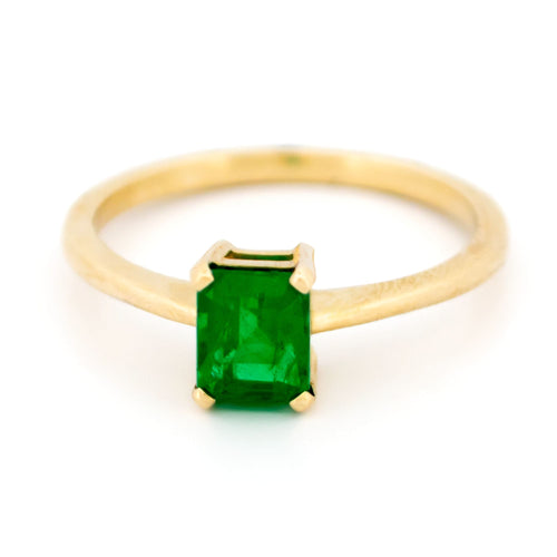 Bague 55 Bague solitaire à émeraude rectangulaire en or jaune 14 carats 58 Facettes A155E8BFB3934FFEA196CC8814C67B70