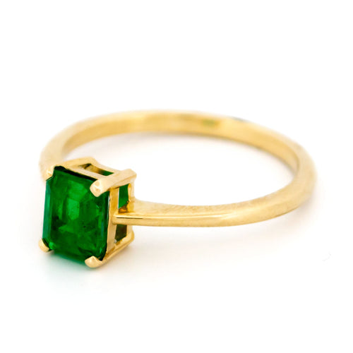 Bague 55 Bague solitaire à émeraude rectangulaire en or jaune 14 carats 58 Facettes A155E8BFB3934FFEA196CC8814C67B70