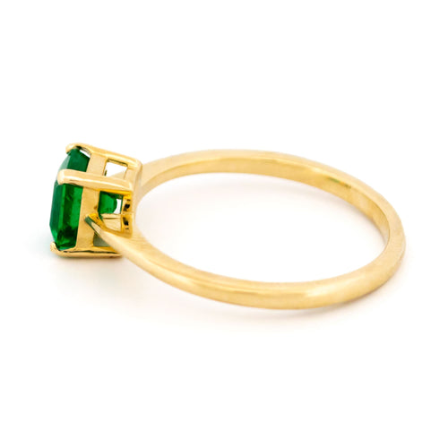 Bague 55 Bague solitaire à émeraude rectangulaire en or jaune 14 carats 58 Facettes A155E8BFB3934FFEA196CC8814C67B70