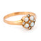 Bague 52 Bague trèfle en or jaune 14k, perles et diamants 58 Facettes 547DEA17EBD34E9DB94B84F41EF78066