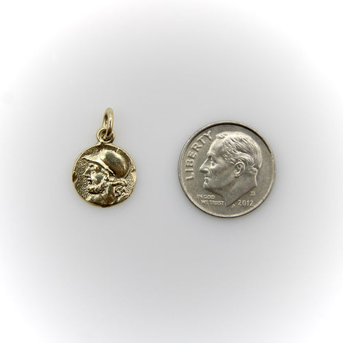 Pendentif Shiebler - Pendentif guerrier Mars en or jaune 14k 58 Facettes A20060