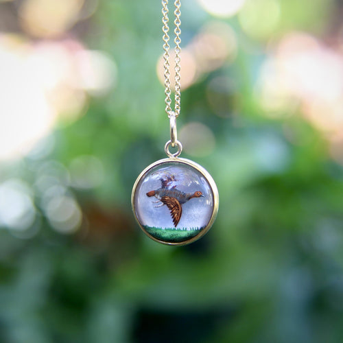 Pendentif Essex crystal - Pendentif charme dinde sauvage en or 18K 58 Facettes A2006A