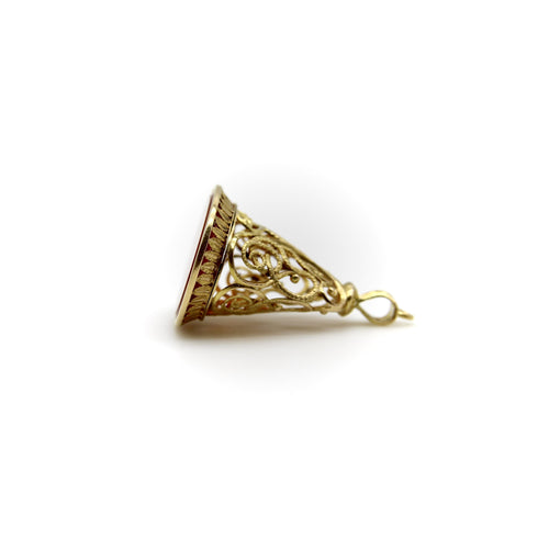 Pendentif Fob victorien serpent - Pendentif en or 14K et cornaline 58 Facettes A2003Z