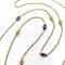 Collier Chaîne à stations édouardienne - Collier en or 14K et améthystes 58 Facettes A2002K