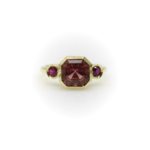 Bague Signature - Bague trois pierres en or 18 carats tourmaline et rubis 58 Facettes A2002S