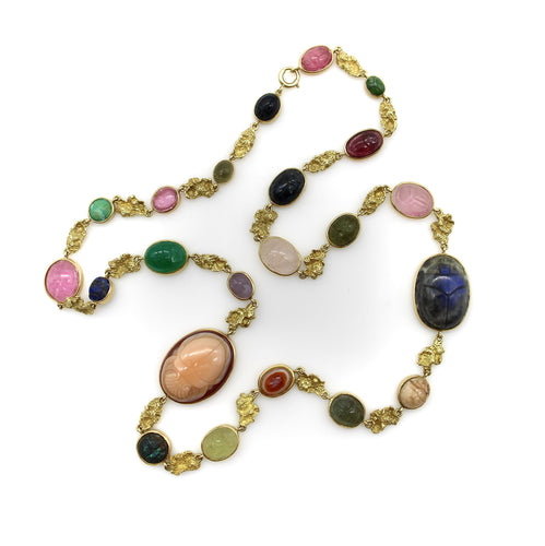 Collier Collier vintage - Scarabées style revival égyptien en or 18 carats 58 Facettes A20034