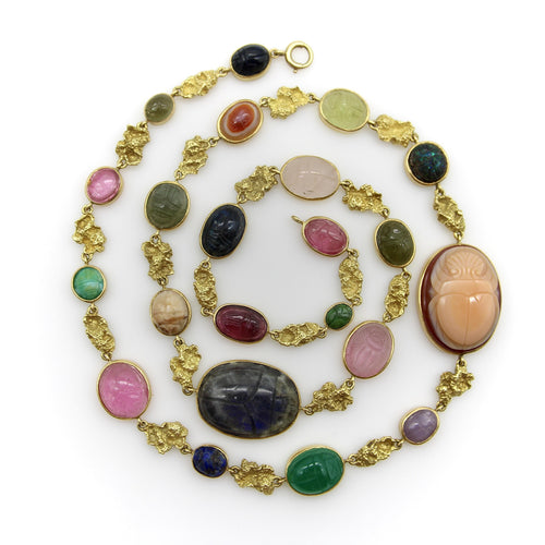 Collier Collier vintage - Scarabées style revival égyptien en or 18 carats 58 Facettes A20034
