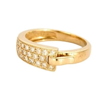 Bague 49 Guy Laroche - Bague ceinture en or jaune 18 carats et diamants 58 Facettes GU109