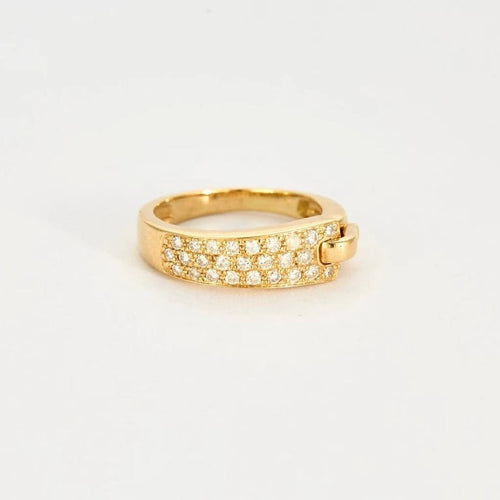 Bague 49 Guy Laroche - Bague ceinture en or jaune 18 carats et diamants 58 Facettes GU109