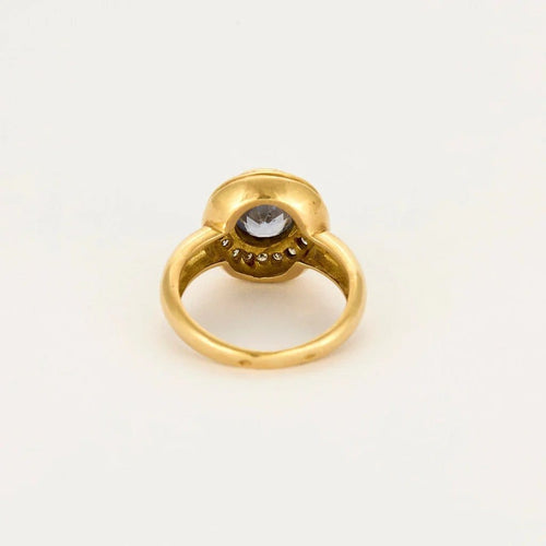 Bague 51 Pompadour - Bague jonc en or jaune, saphir et diamants 58 Facettes PAL32302