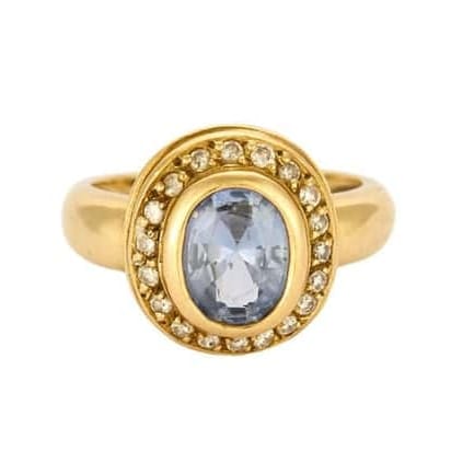 Bague 51 Pompadour - Bague jonc en or jaune, saphir et diamants 58 Facettes PAL32302