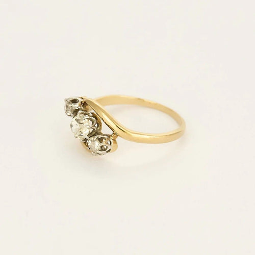 Bague Bague trilogie diamants en or jaune 18k 58 Facettes QUI0760X2