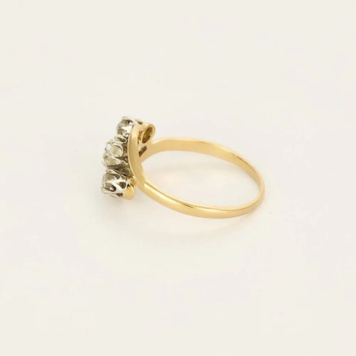 Bague Bague trilogie diamants en or jaune 18k 58 Facettes QUI0760X2
